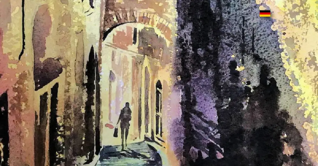 "Perugia Street Scene" - Original Fine Art Watercolour Painting by Alan Reed